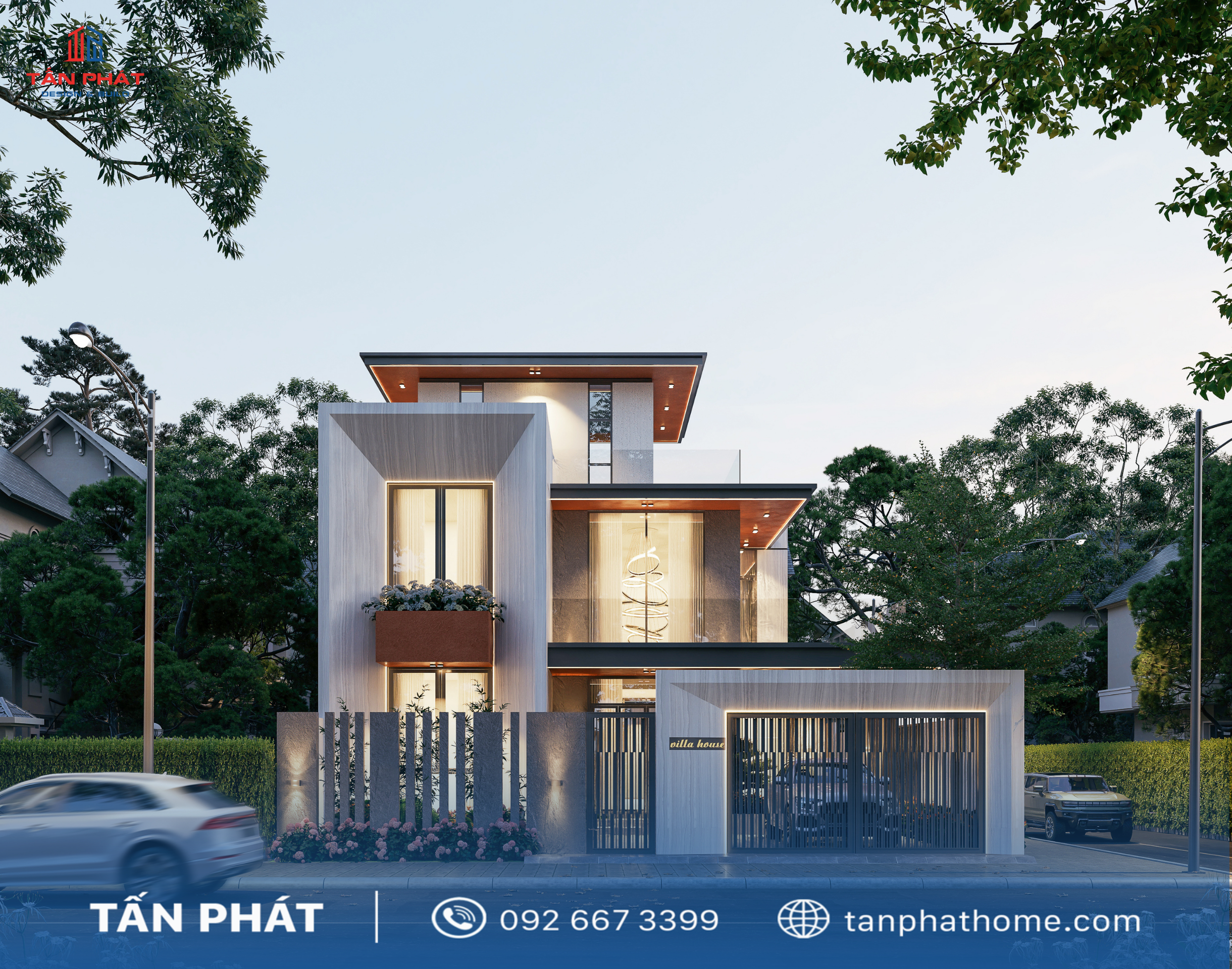 Villa 2 tầng 1 tum hiện đại-Anh Đạt-Hà Nội