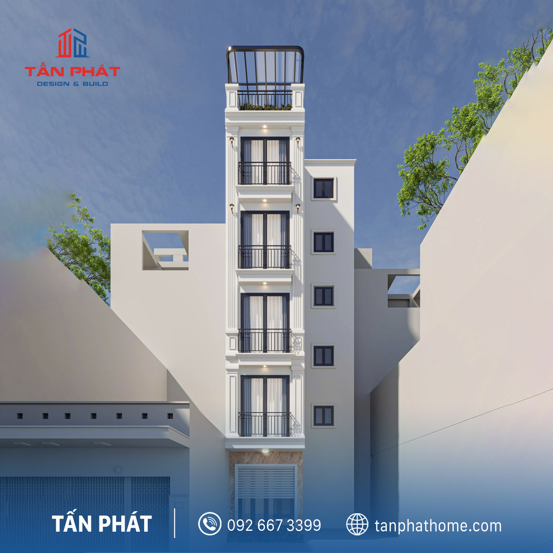 Nhà phố 5 tầng 1 tum hiện đại-Anh Tài-Hà Nội