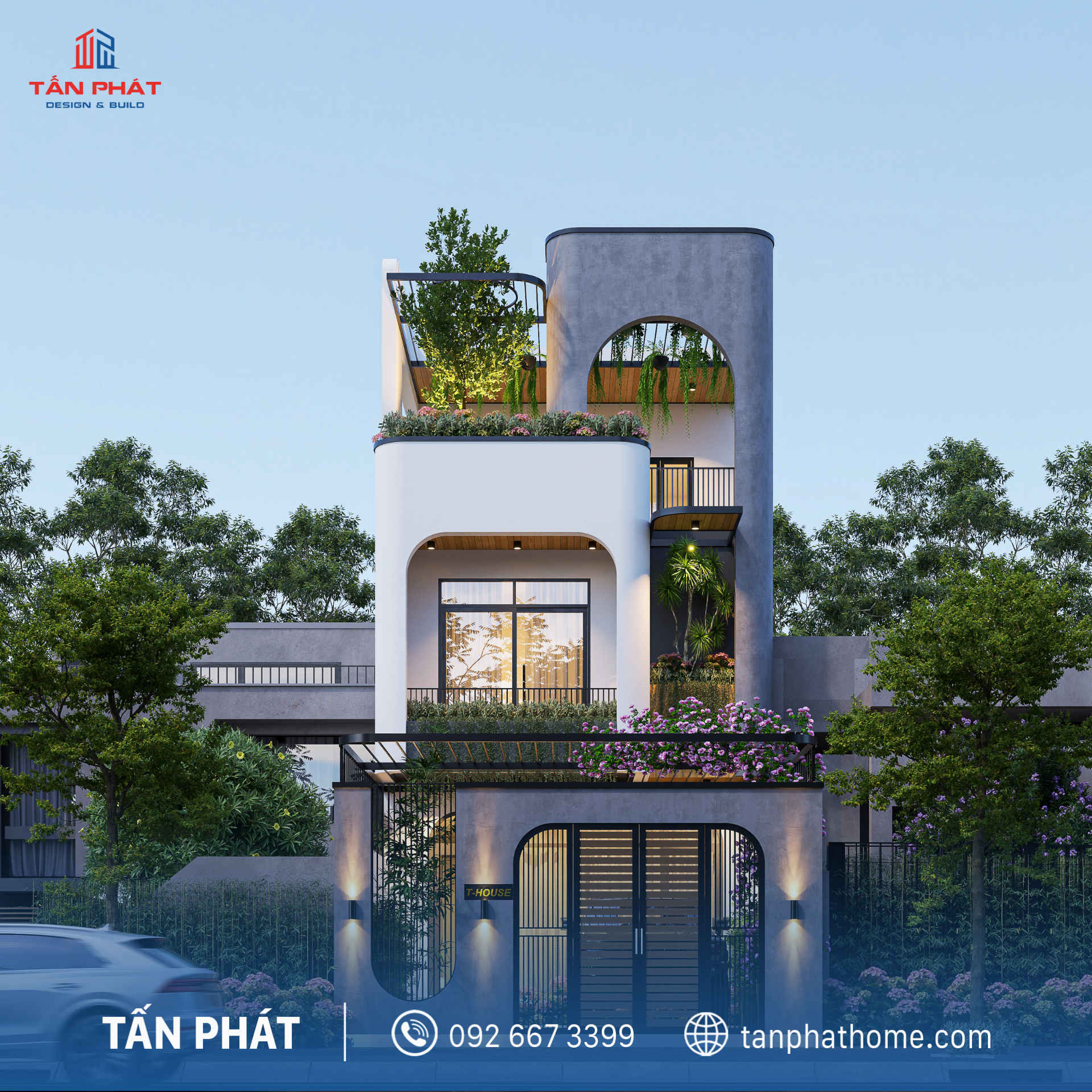 Nhà phố 2 tầng 1 tum hiện đại-Anh Tân-Ninh Bình